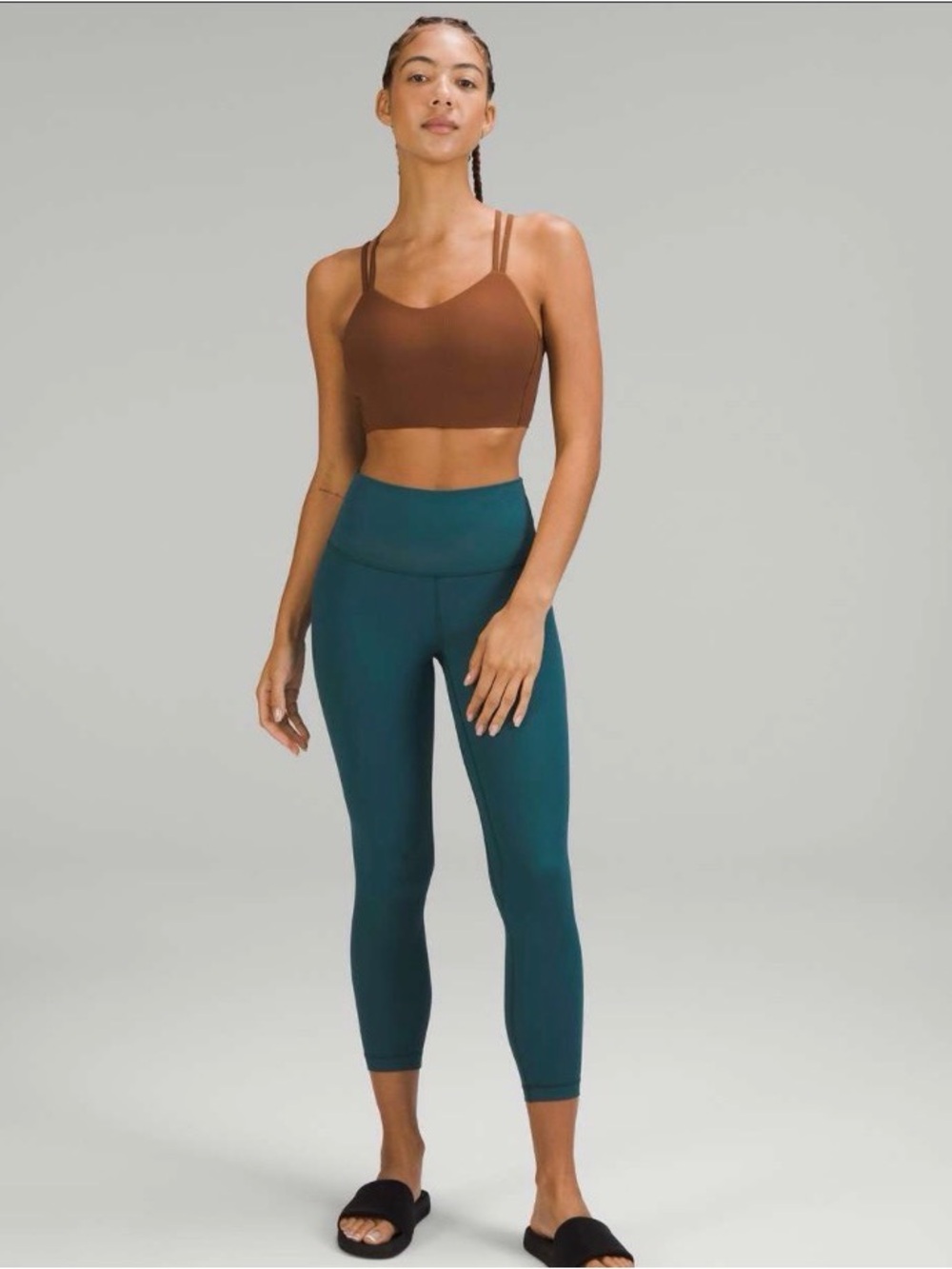 Lululemon Align Ribbed High Rise Pant 25” Size 2 Green Jasper / Teal